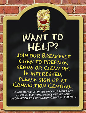 Want to Help with Grace's Cafe?